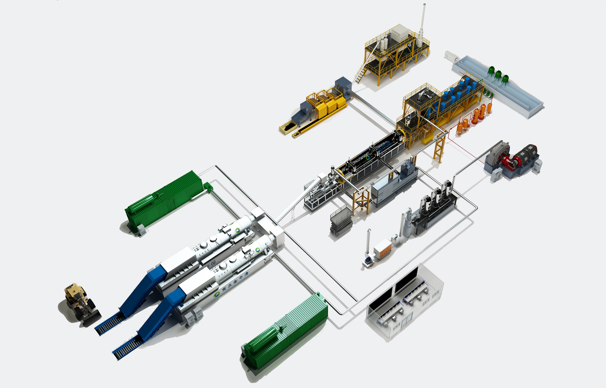 High temperature pyrolysis and power generation equipment for household waste
