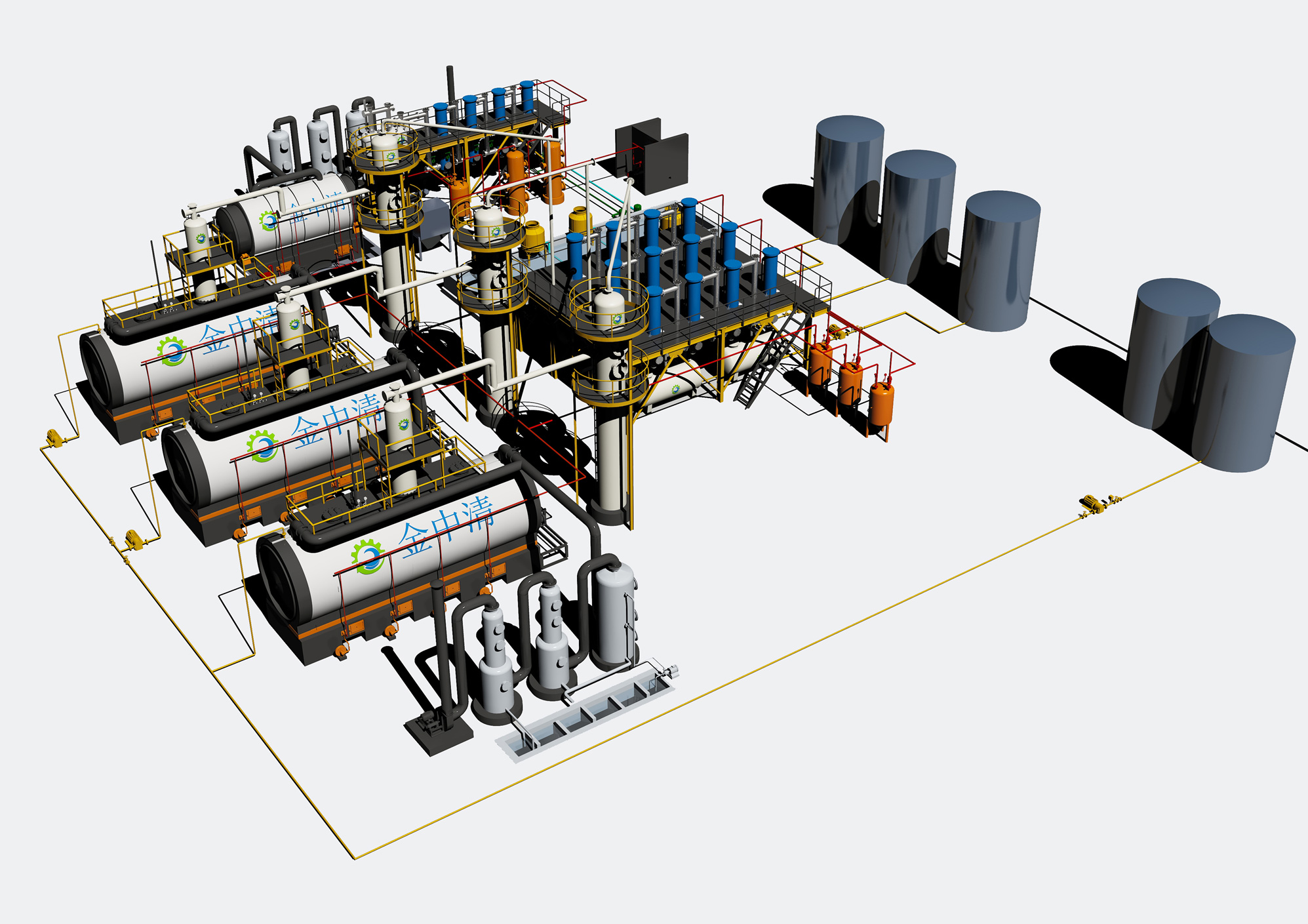 Tire oil and plastic oil continuous distillation equipment
